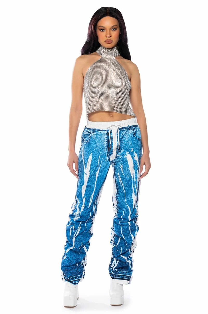 ABOVE ALL RHINESTONE HALTER TOP - Image 4