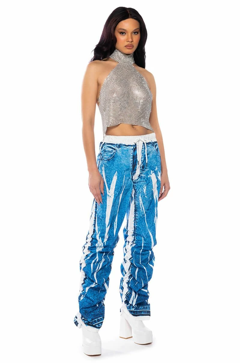 ABOVE ALL RHINESTONE HALTER TOP - Image 5