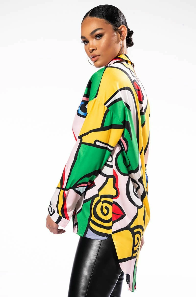 ALL EYES ON YOU BUTTON DOWN BLOUSE - Image 2