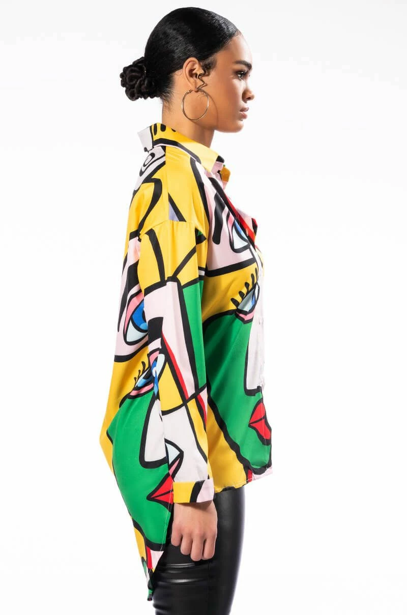 ALL EYES ON YOU BUTTON DOWN BLOUSE - Image 6