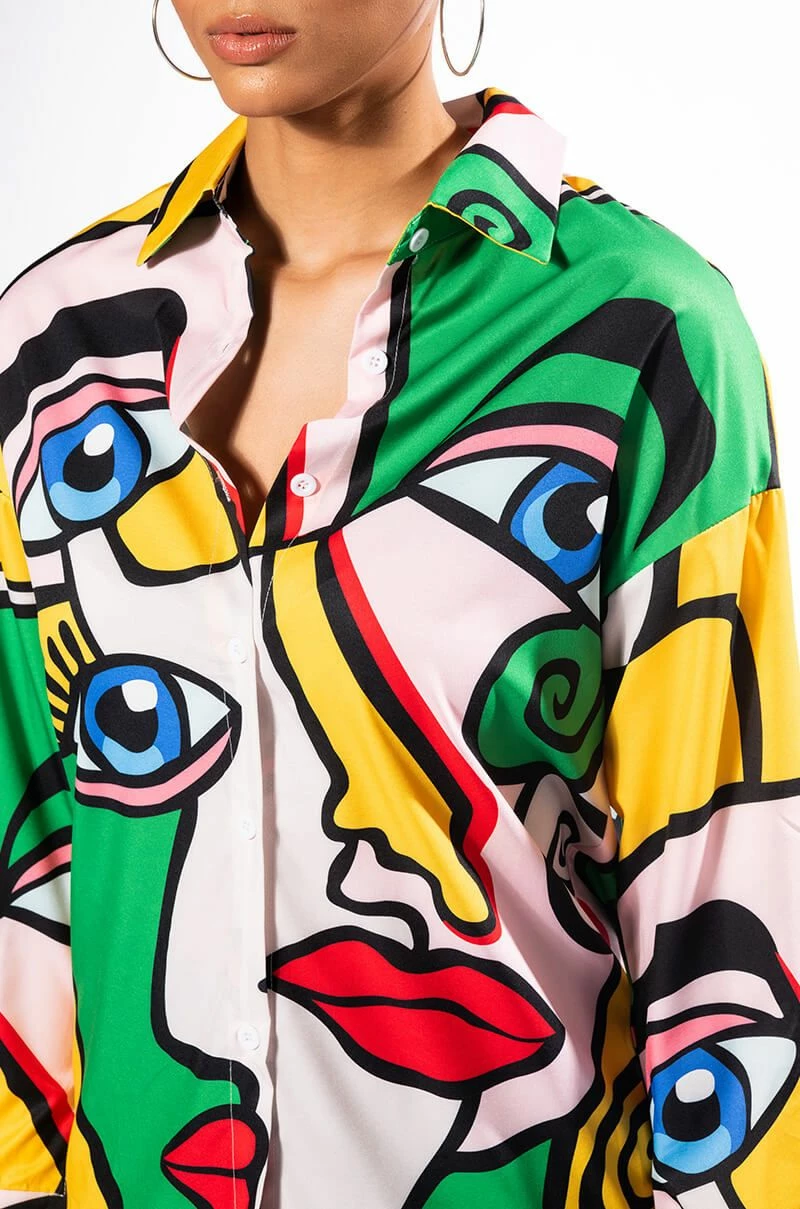 ALL EYES ON YOU BUTTON DOWN BLOUSE - Image 8