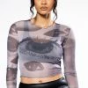 ALL EYES ON YOU LONG SLEEVE MESH TOP