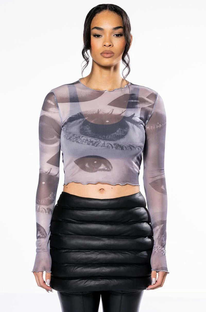 ALL EYES ON YOU LONG SLEEVE MESH TOP - Image 4