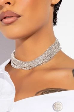 ALL TINGS ICY LAYERED RHINESTONE CHOKER