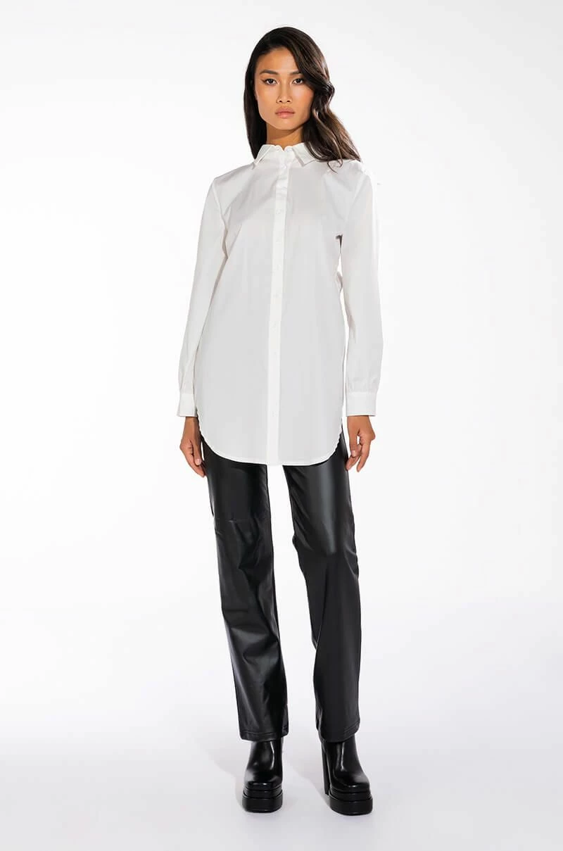 ALLURE OPEN BACK BUTTON DOWN BLOUSE - Image 8