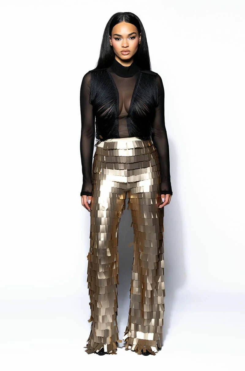 ANNIKA FRINGE DETAIL LONG SLEEVE MESH TOP - Image 9