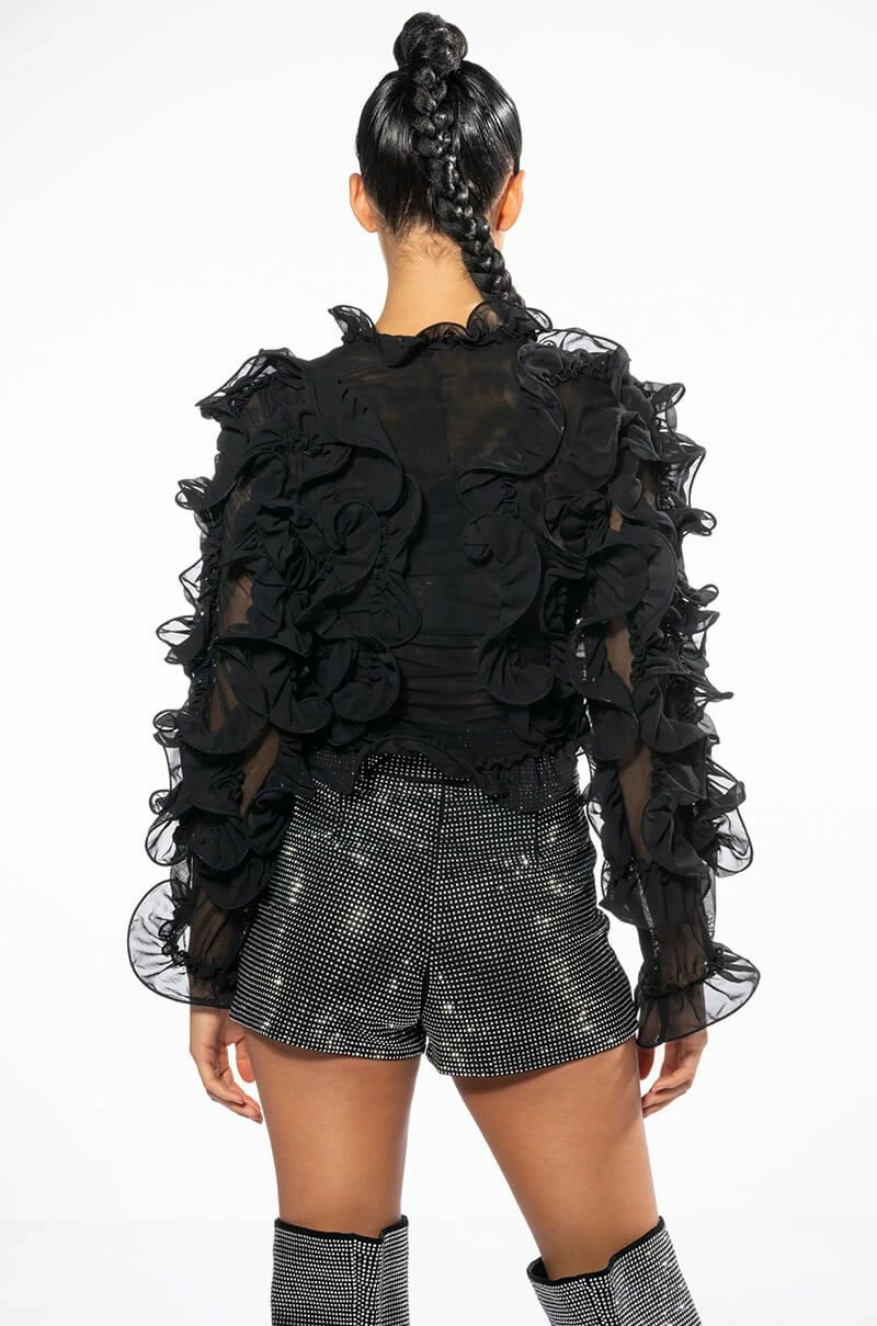 AT THE PREMIERE RUFFLE DETAIL LONG SLEEVE BLOUSE - Image 6