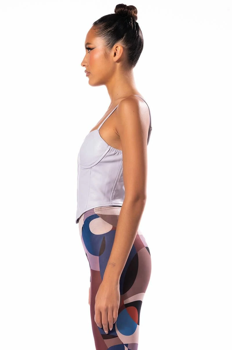 BE ABOUT IT SLEEVELESS FAUX LEATHER CORSET - Image 4