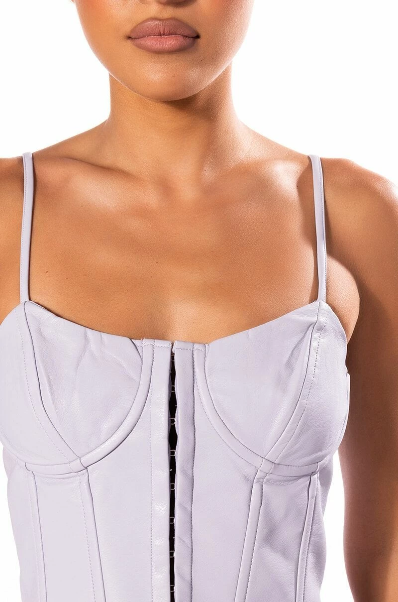 BE ABOUT IT SLEEVELESS FAUX LEATHER CORSET - Image 6