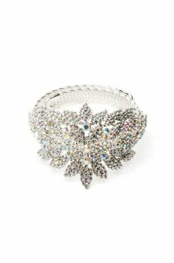BELLE OF THEM ALL FLORAL RHINESTONE STATEMENT CUFF