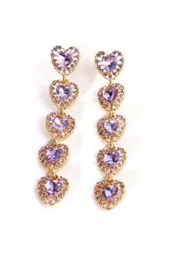 BOTTOM OF MY HEART RHINESTONE GEM DROP EARRINGS