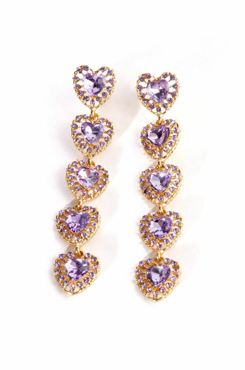 BOTTOM OF MY HEART RHINESTONE GEM DROP EARRINGS