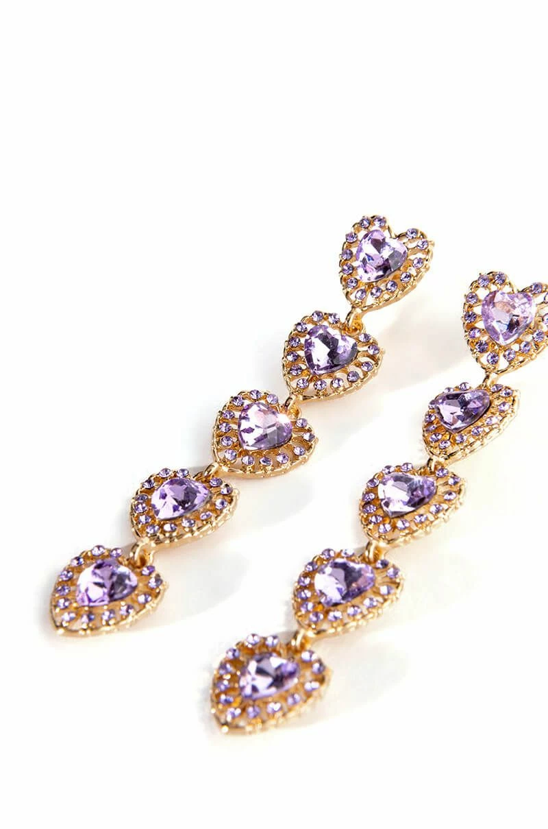 BOTTOM OF MY HEART RHINESTONE GEM DROP EARRINGS - Image 2