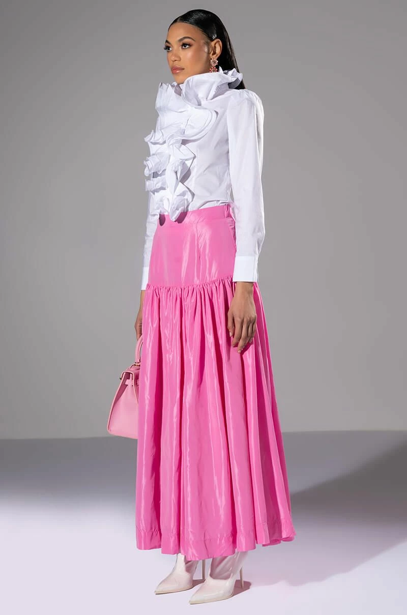 CALISTA STATEMENT RUFFLE COLLAR BUTTON DOWN BLOUSE - Image 2