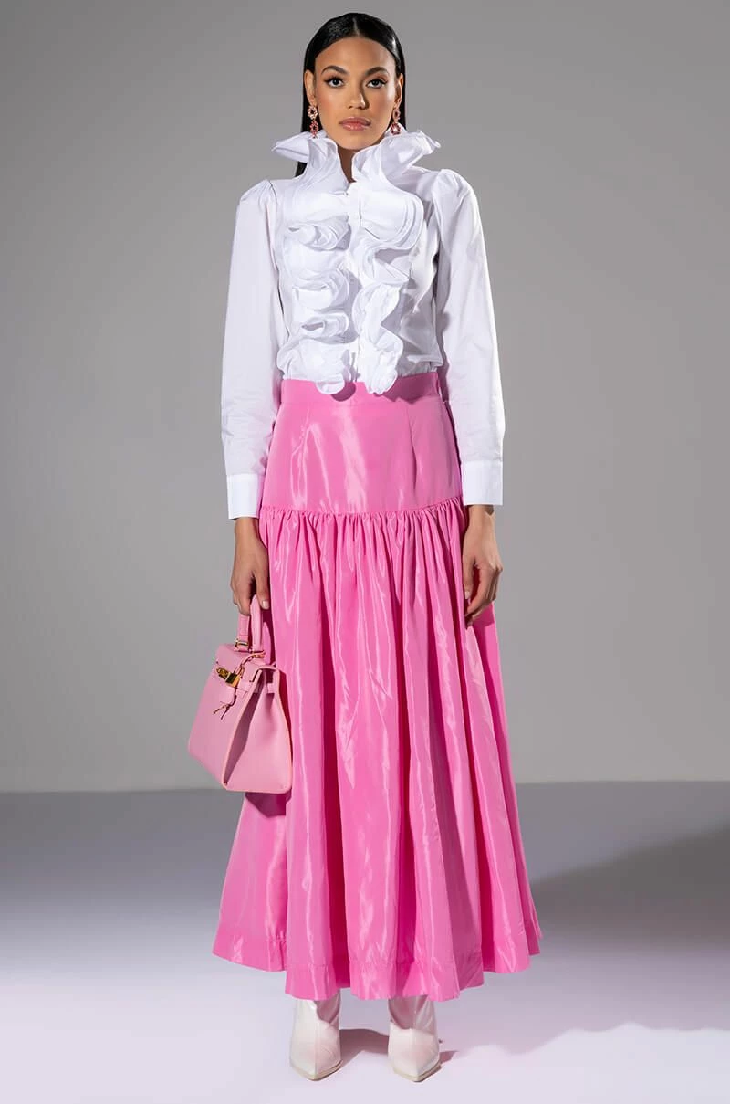 CALISTA STATEMENT RUFFLE COLLAR BUTTON DOWN BLOUSE - Image 3