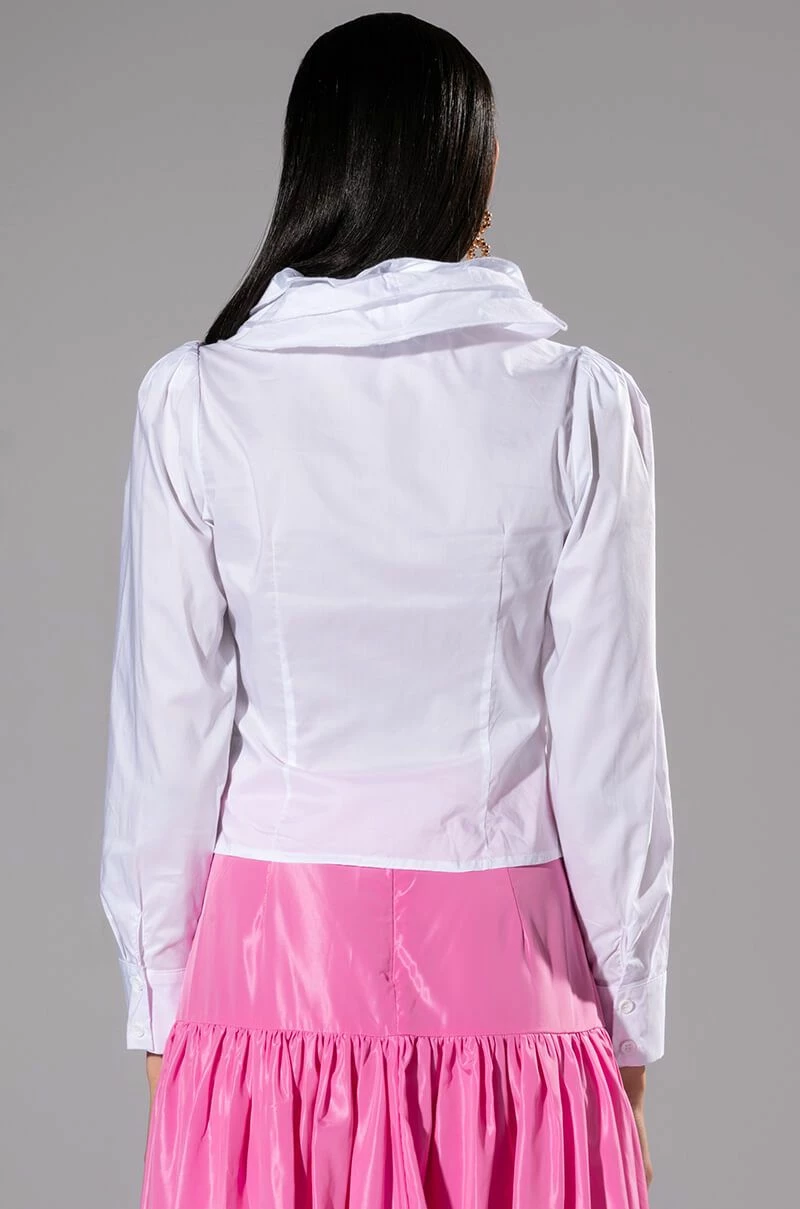 CALISTA STATEMENT RUFFLE COLLAR BUTTON DOWN BLOUSE - Image 6