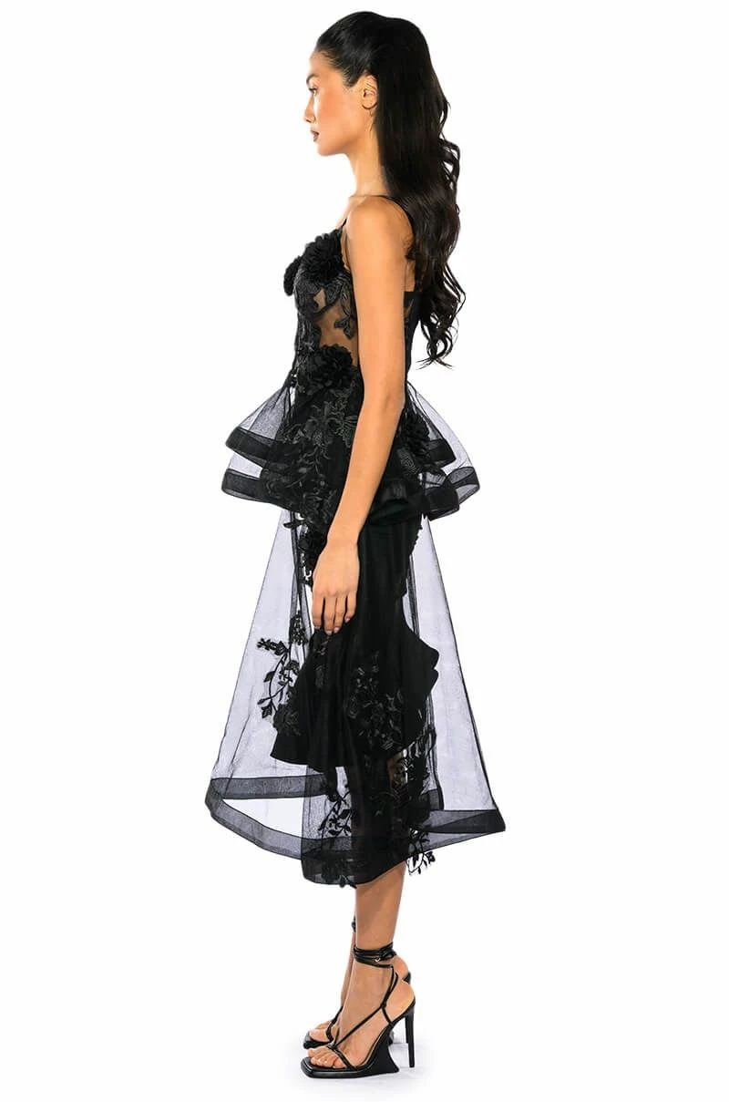 CAMILLA FLORAL EMBROIDERED HIGH LOW PEPLUM TOP - Image 3