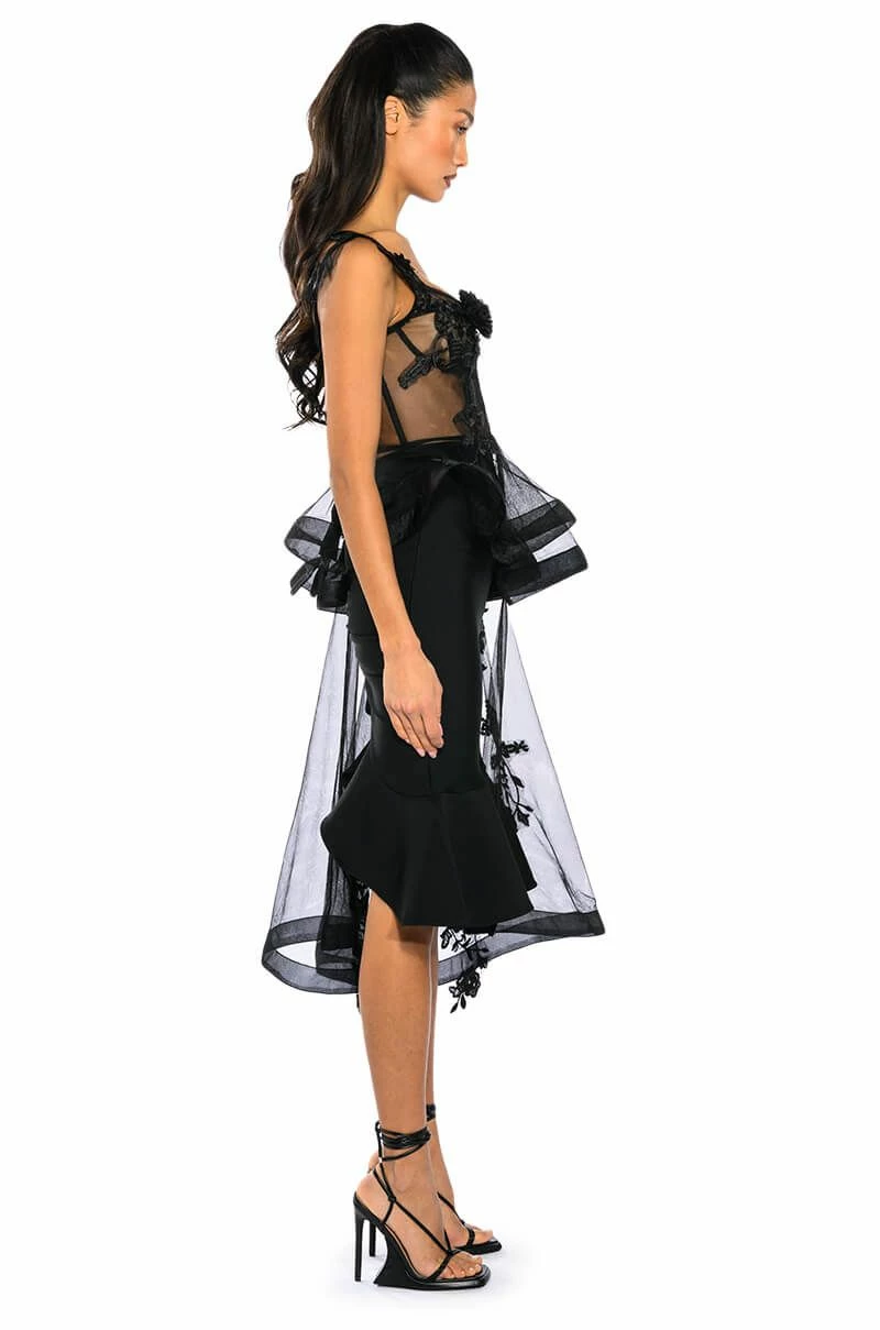 CAMILLA FLORAL EMBROIDERED HIGH LOW PEPLUM TOP - Image 4