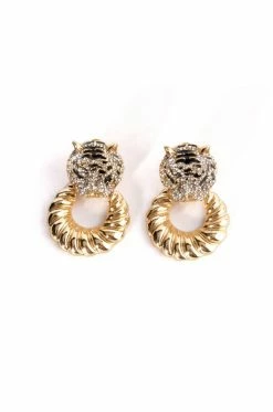 CATTY RHINESTONE EMBELLISHED CHUNKY HOOPS