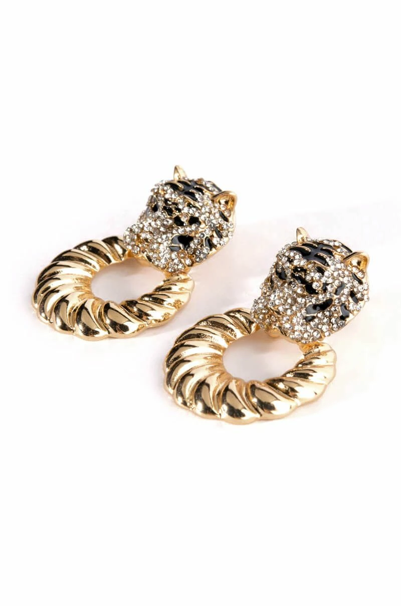 CATTY RHINESTONE EMBELLISHED CHUNKY HOOPS - Image 2
