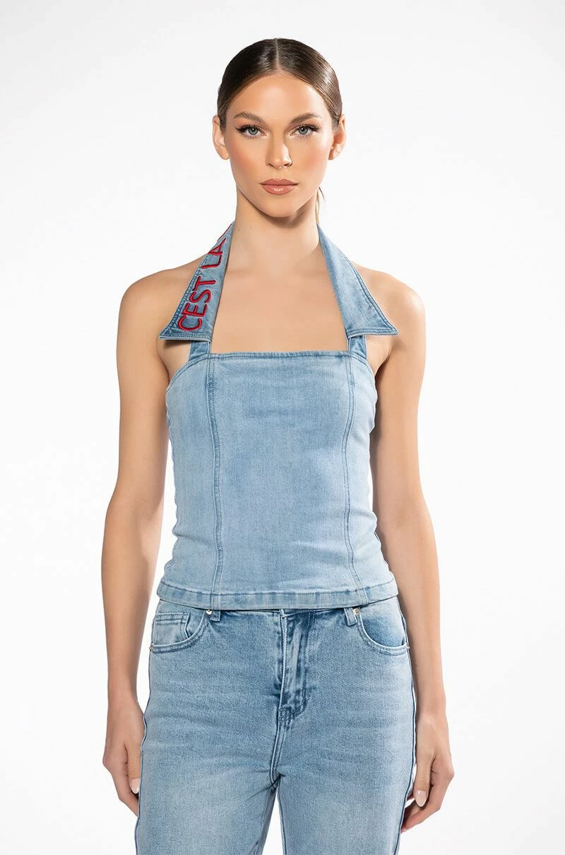 C'EST LA VIE DENIM TOP - Image 4