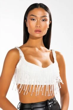 CHA CHA SLIDE BEADED CROP TOP