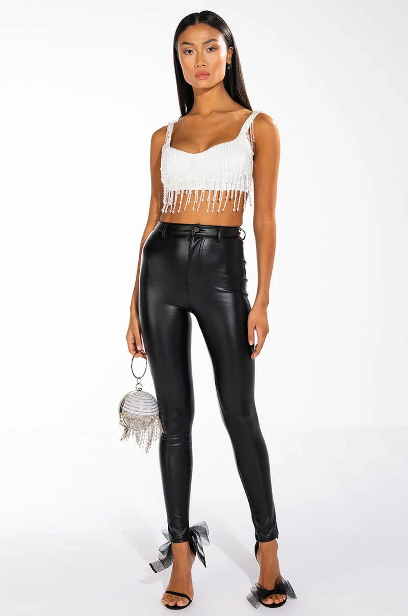 CHA CHA SLIDE BEADED CROP TOP - Image 2