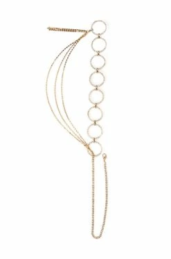 RETRO RHINESTONE RING DRAPED CHAIN BELT