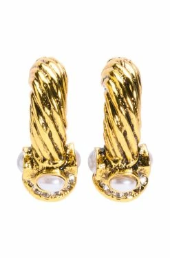 CHAMPAGNE CHIC EMBELLISHED HALF HOOPS