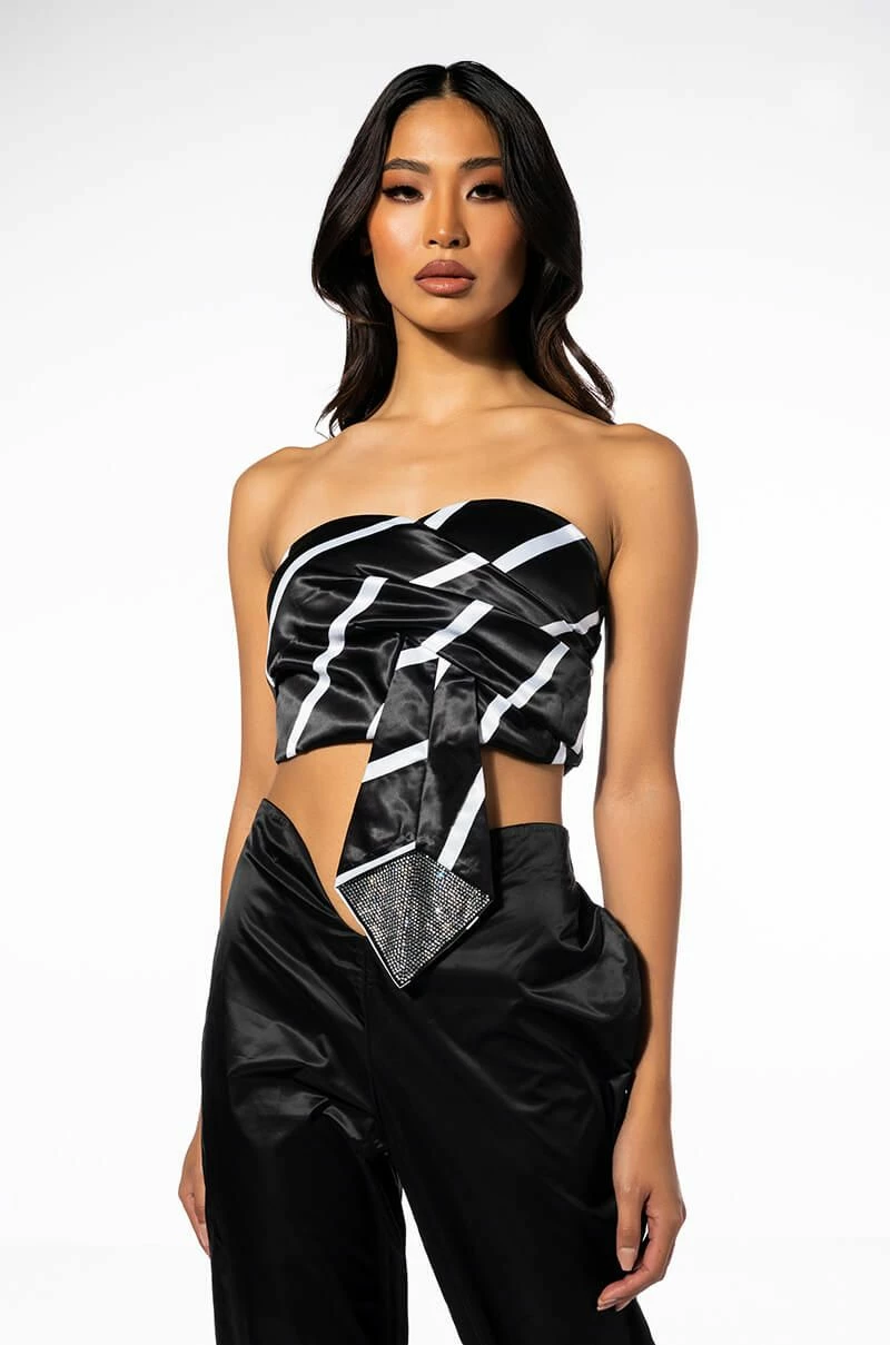 CHEERS TIE DETAIL CORSET TOP - Image 4