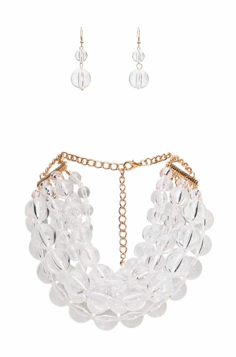 CLEAR THE WAY BUBBLE STATEMENT NECKLACE SET