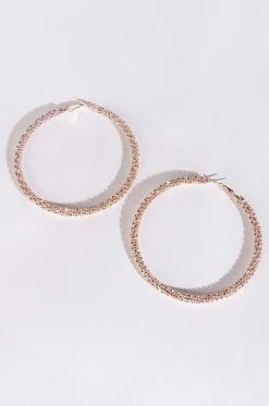 CLUSTERS ROSE GOLD 80MM RHINESTONE HOOPS