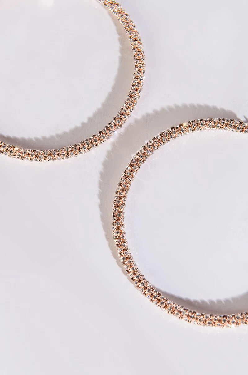 CLUSTERS ROSE GOLD 80MM RHINESTONE HOOPS - Image 2