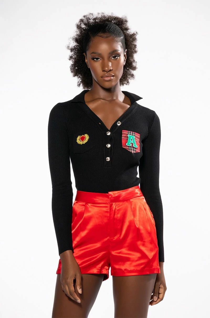 COLLEGIATE STUDY HALL LONG SLEEVE BUTTON DOWN BODYSUIT - Image 4