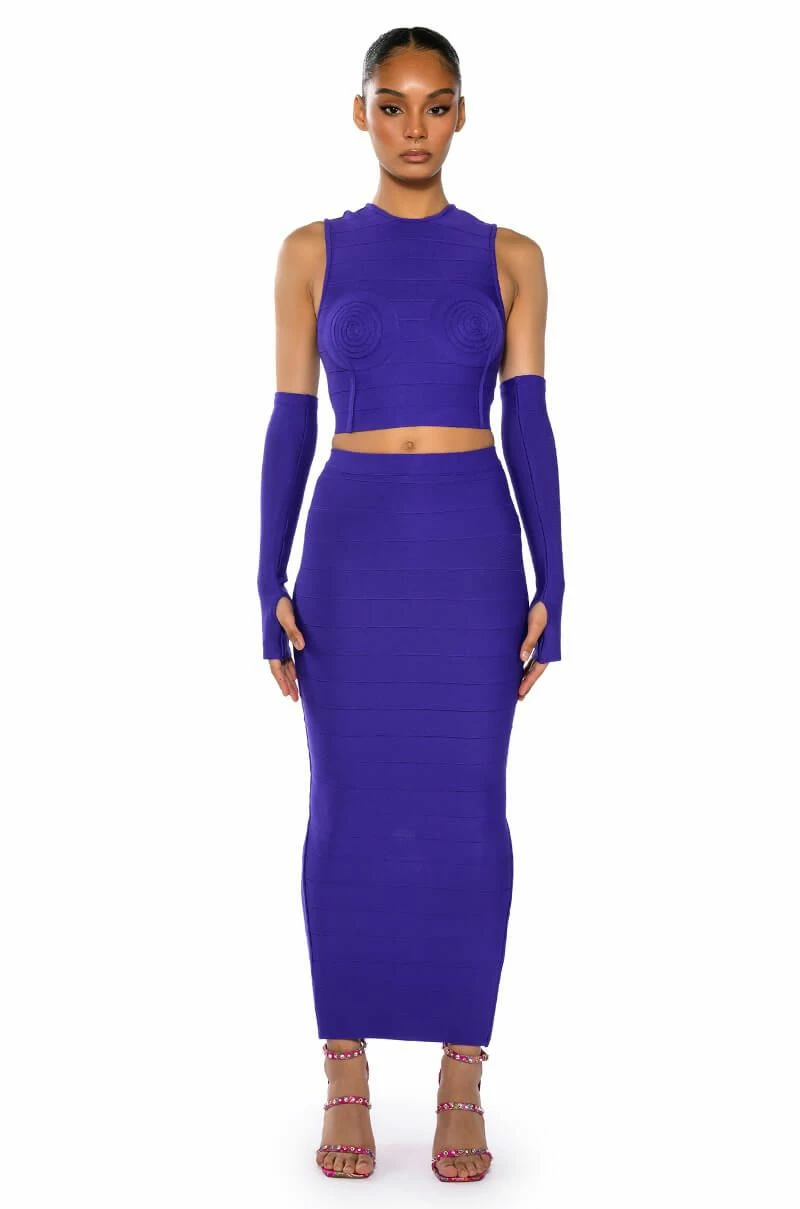 COULD ONLY DREAM STRUCTURED TANK AND MIDI SKIRT SET - Image 4