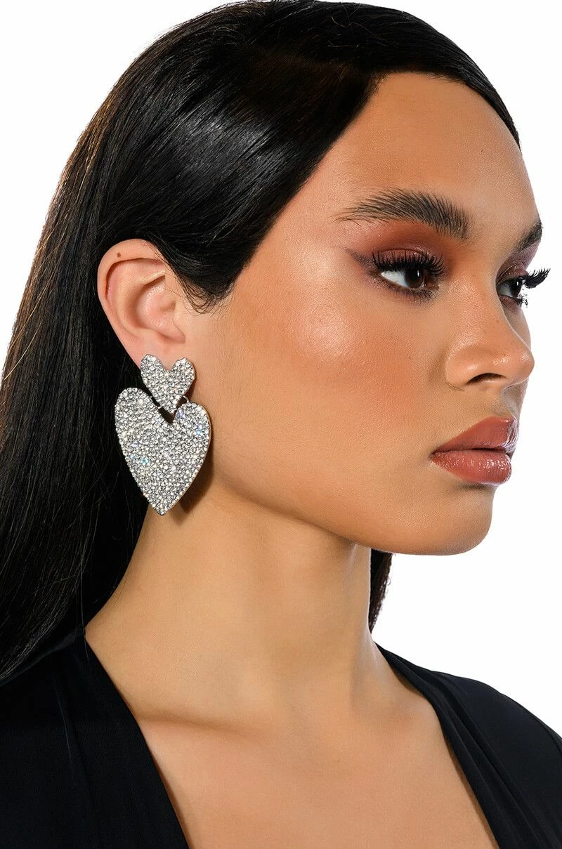 CROSS MY HEART EMBELLISHED EARRINGS - Image 3