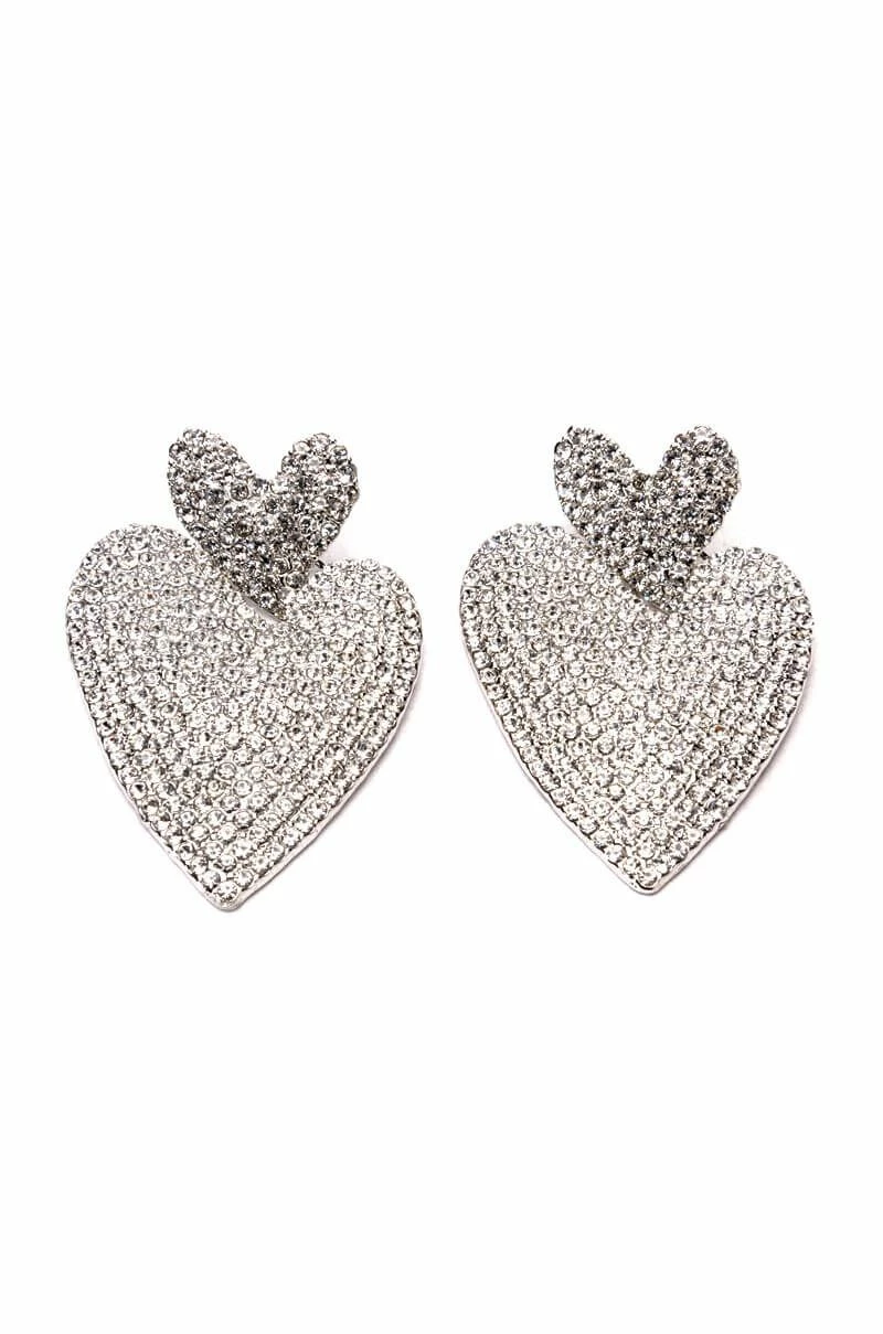CROSS MY HEART EMBELLISHED EARRINGS
