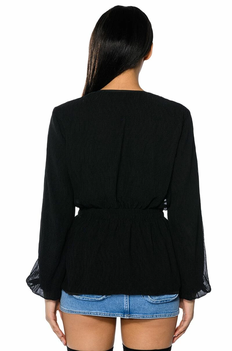 DAHLIA DEEP V PEPLUM BLOUSE - Image 4