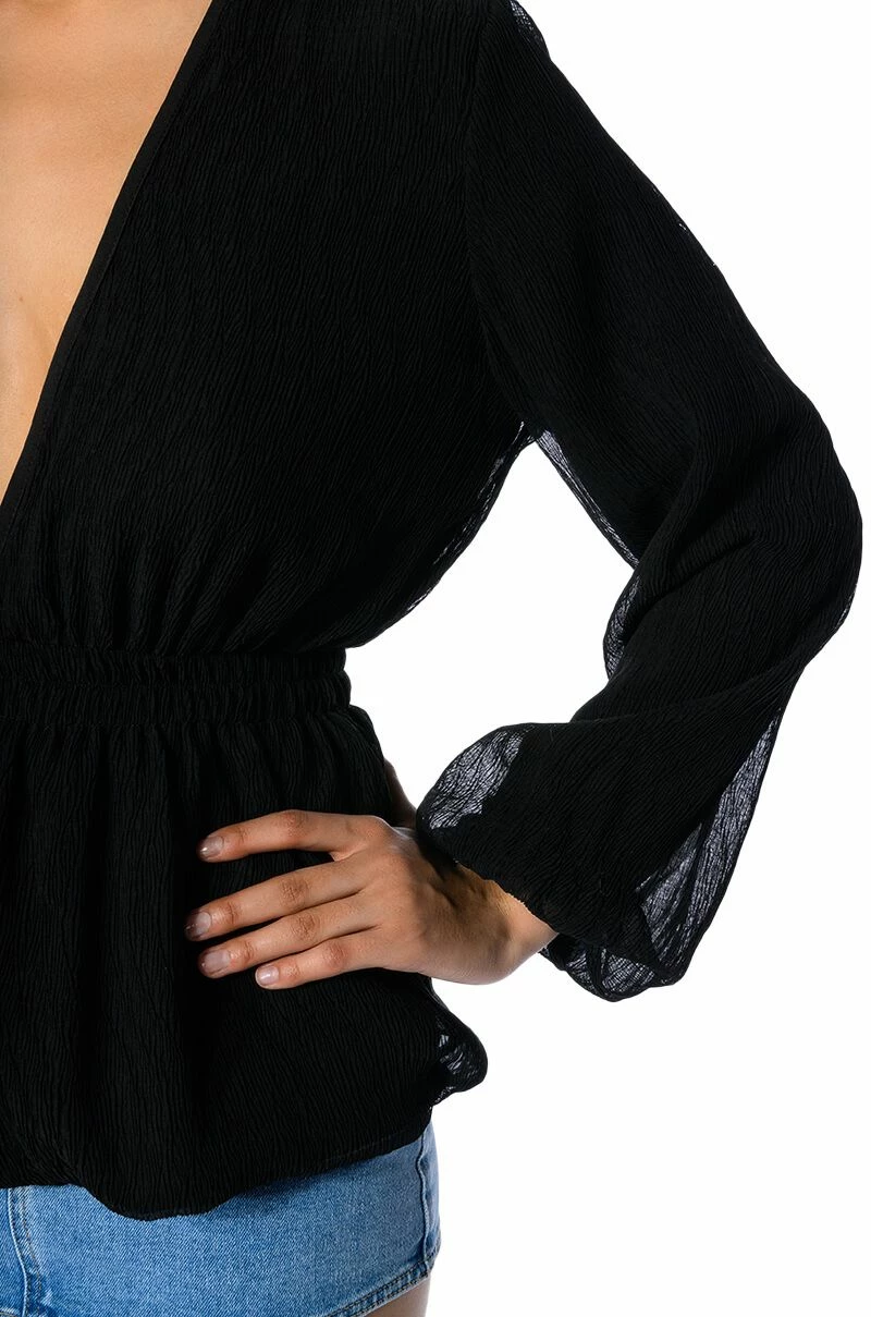 DAHLIA DEEP V PEPLUM BLOUSE - Image 5