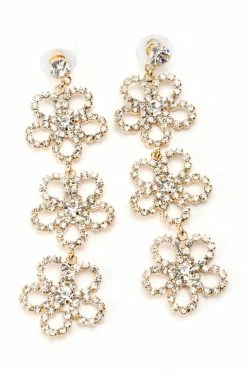 DAISY LOVE RHINESTONE DANGLE EARRINGS