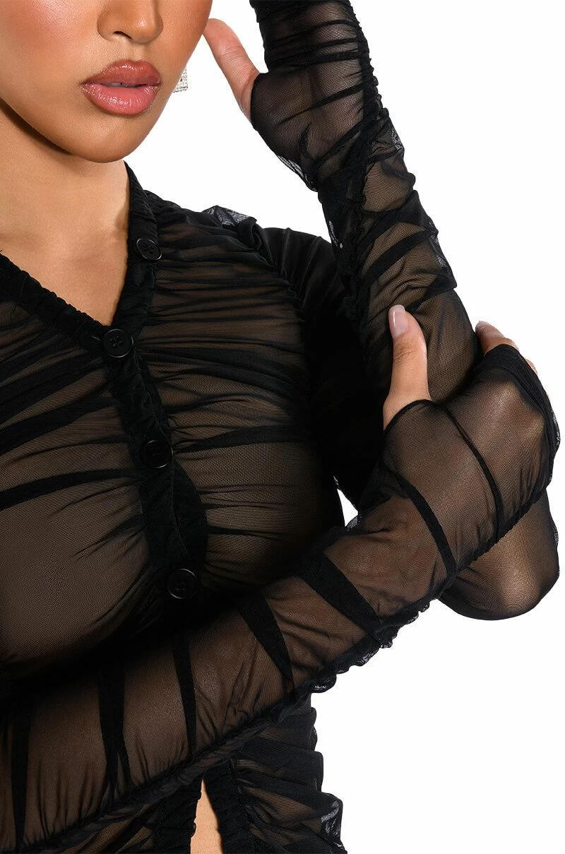 DASHING MESH TIGHT FITTED BUTTON DOWN - Image 7