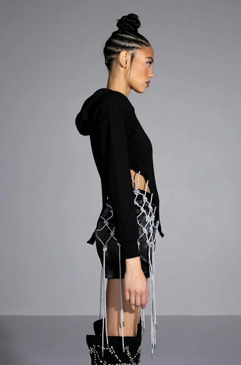 DAY N NIGHT RHINESTONE FRINGE HOODIE - Image 4