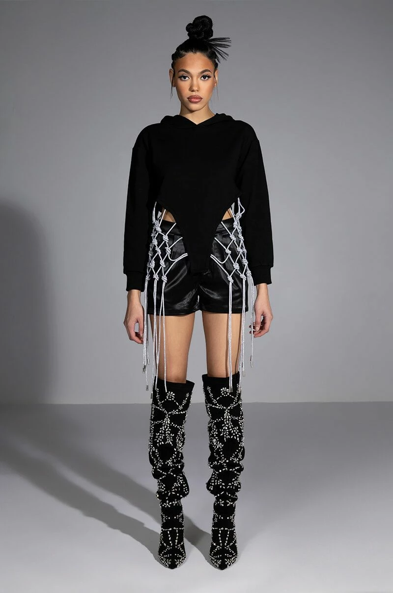 DAY N NIGHT RHINESTONE FRINGE HOODIE - Image 7