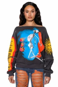 DEEP THOUGHTS OVERSIZED GRAPHIC SWEATSHIRT