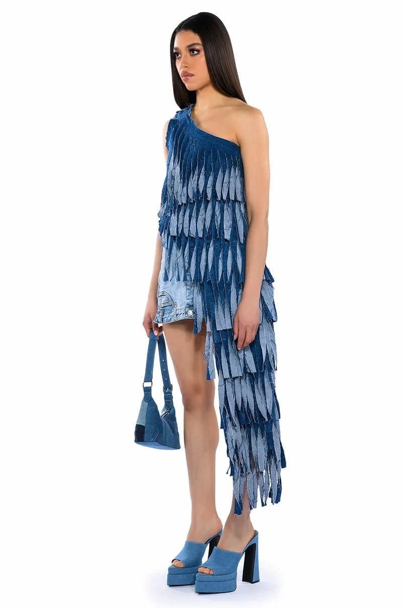 DESTINY DISTRESSED DENIM TOP - Image 2