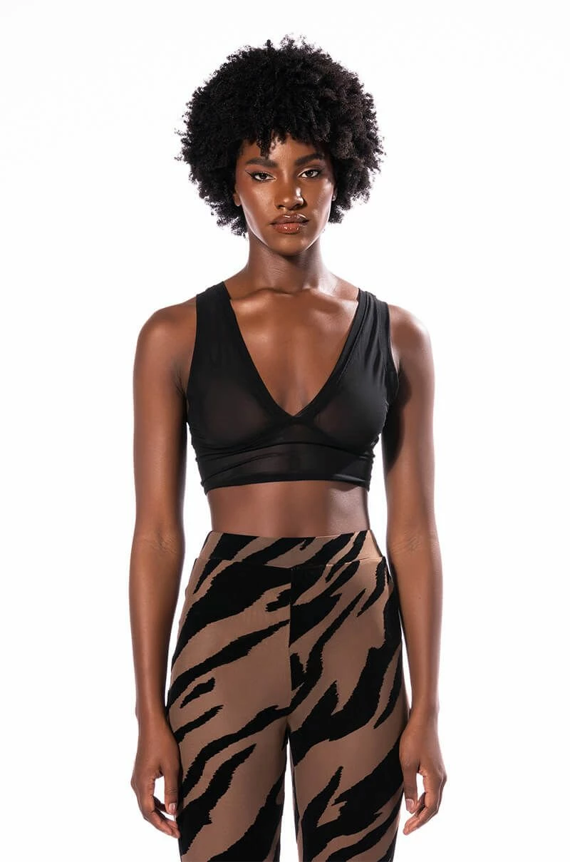 EASY GOING MESH DEEP V BRA TOP - Image 4