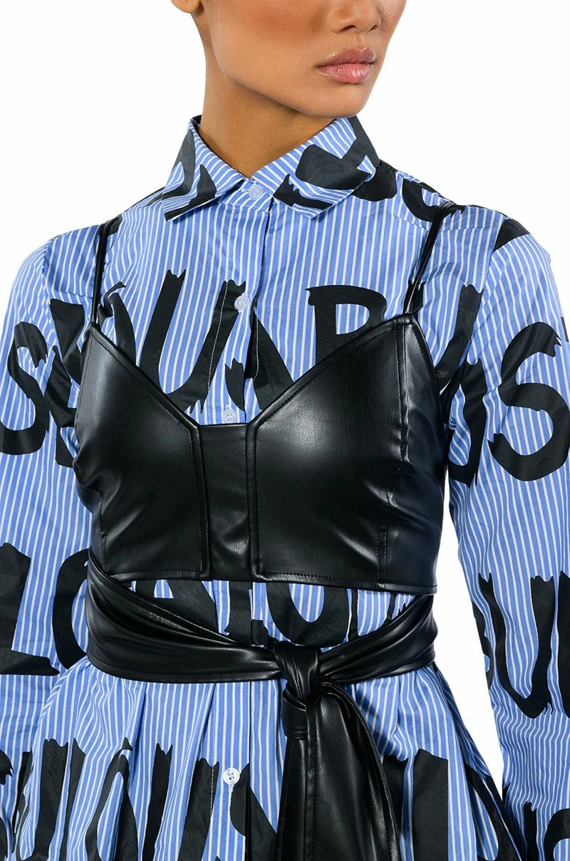 EFFORTLESSLY FAB BRA DETAIL LAYERED BUTTON DOWN BLOUSE - Image 10