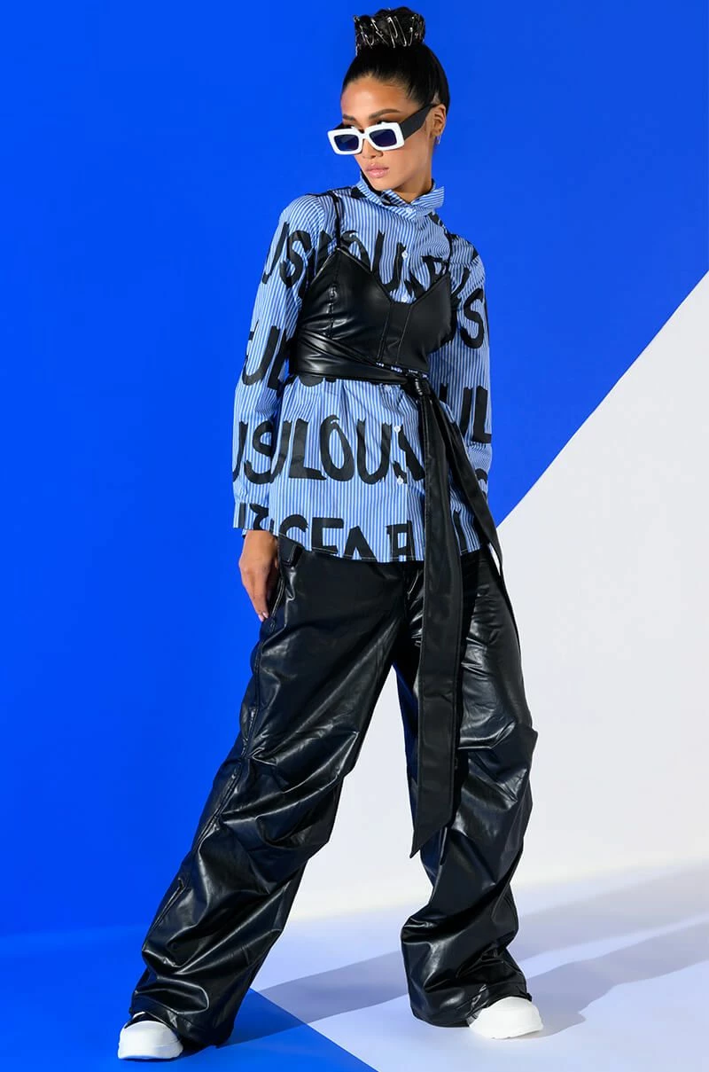 EFFORTLESSLY FAB BRA DETAIL LAYERED BUTTON DOWN BLOUSE - Image 4