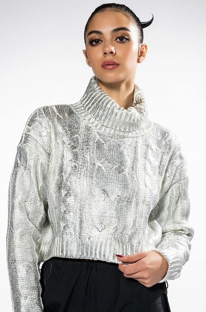 ESME SILVER METALLIC SWEATER