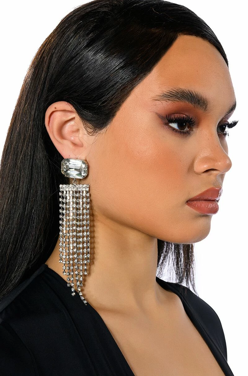 FALLING WATERS EMBELLISHED CHANDELIER EARRINGS - Image 3